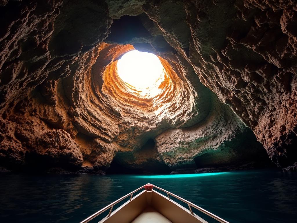 Benagil Sea Cave from a boat